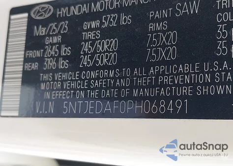 2023 Hyundai Santa Cruz Limited из США, поврежденный, VIN 5NTJEDAF0PH068491